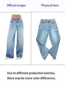 Teen Girl's All-Match Solid Pocket Casual Jeans - Baby Blue - View 5