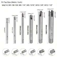 7pcs M4-M14 High Speed Steel Broken Tap Extractor Broken Tap Removal Tool Kit - Silver - View 5