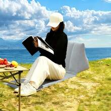 1pc Lightweight & Comfortable Outdoor Camping Beach Chair, Single Person Slouchy Chair For Garden/Park, Outdoor Camping/Picnic/Park/Home Use, Foldable & Portable, Camping Folding Backpack Chair, Picnic Home, Air Pump Sold Separately - Multicolor - View 7