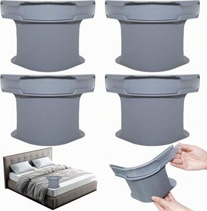 4pcs Grey Lock Sheet Holders, Bed Sheet Lock Clips, Sheet Holders Keep Sheets Firm & Tight, Lock Sheet Holders ,Bed Sheet Corner Holders For Medium Small Sheets&Mattress Sizes(Gray)