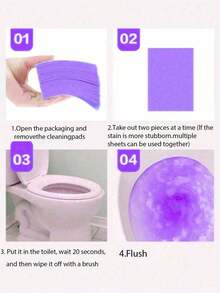 30pcs Toilet Cleaning Tablets Mopping Tablets, Wooden Floor & Tile Cleaner, Household Toilet Decontamination, Long-Lasting Fresh Fragrance Brightening & Deep Cleaning Supplies - Blue - View 6