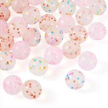 30颗色彩鲜艳的12毫米和15毫米透明硅胶珠，内含彩色圆点，可用作隔珠和硅胶焦点珠，适用于DIY珠宝制作，时尚装饰珠，可用于项链、手链、挂绳等——男女皆宜的工艺材料套装，适合工艺爱好者、学生和办公人士，也是理想的办公礼品之选。