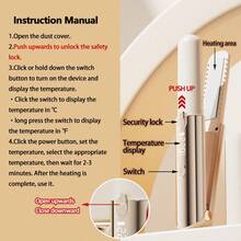 二合一无线迷你直发器/卷发器，7档温度设置，液晶数字显示屏（摄氏度/华氏度），双开关设计带安全锁，防尘盖，5000mAh可充电电池，便携式 - 彩色 - 查看 4