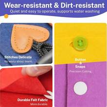 Montessori Early Education Felt Busy Board, Children's Dressing Learning With Zipper, Buckle, Shoelace, Button, Independent Play - Multicolor - View 6