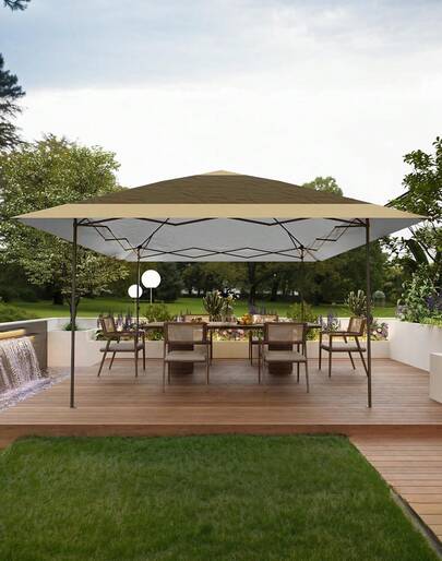  Huisuilinss Pop Up Gazebo Tent,13x13FT Canopy Tent Sun Shade,Outdoor Canopy Shelter With 4 Stanbags,8 Stakes For Lawn Garden Backyard Deck