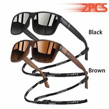 WSZ 2pcs Retro Unisex GlassesLuxury Designer Style, Vintage Striped Square/Rectangle Frame And Shiny Material, Soft Summer Tones Elegant Aesthetics Suitable For Beach, Driving, Fishing And Outdoor Leisure - GL-2PCSF364 - View 14