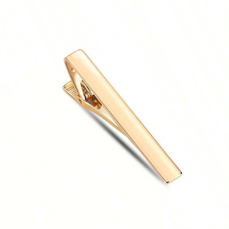 1PCS  Best-Selling Menswear: Suit Tie Clips With Metal Fasteners – Premium, Minimalist Accessories For Gentlemen's Formal Attire - 新版亮面 - 金 / 每片7.8克 - 查看 1