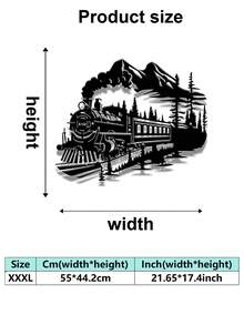1 buc. Decor artistic metalic cu tren vintage, decor elegant cu tren, design peisagistic de munte și pădure, cadou ideal pentru pasionații de trenuri și fanii căilor ferate, mobil și reutilizabil, nu necesită electricitate, ușor de agățat, decor artistic de perete metalic de înaltă calitate, potrivit pentru decorarea Ramadanului, acasă, baie, dormitor, sufragerie - Multicolor - Vizualizare 14