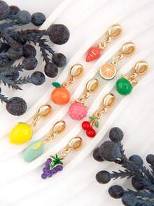 1/9pcs 3D Metal Fruit Pendant For DIY Jewelry Making, Necklace, Bracelet - Multicolor - View 3