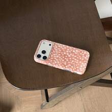 Funda de teléfono con estampado de ciervos de doble capa y cobertura completa, compatible con Apple 17 Pro Max, 16 Pro Max, 15 Pro, 14, 13, linda y elegante para chicas - Camel - Ver 6