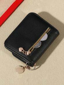 Women's PU Material Wallet, Card Slot Coin Purse, Top Grain Leather Short Wallet, Perfect Gift For Women, With One Large Bill Compartment - Multicolor - View 8