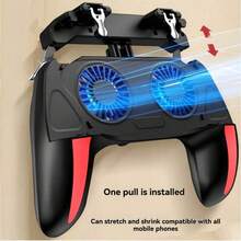 3-In-1 Mobile Game Controller: Professional Esports Joystick, Gamepad With 4 Tactile Buttons, And Phone Cooling Fan. Suitable For 4.7-6.8 Inch Smartphones. ABS Anti-Slip Material. All-In-One Design For And Magic Games. - Black - View 8