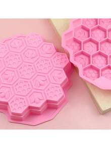 1pc Honeycomb Silicone Mold, Suitable For Making Candles, Soaps, Clays, And Other DIY Handmade Crafts - Multicolor - View 5