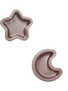 1/2pcs Star & Moon Shaped Baking Tray, Carbon Steel Non-Stick Coating Bakeware, Suitable For Baking Cakes, Puddings, Other Desserts, Rice Balls, Snacks, Home Baking, Afternoon Tea, Food Presentation, And Small Gatherings - Multicolor - View 12