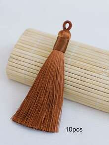 10pcs/Pack 85mm Colorful Tassel Pendant Rings, Handmade Woven Pull Rings For DIY Bags, Colorful Tassels Decor Accessories For Pillows, Clothing