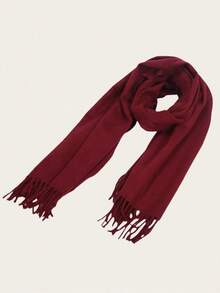1pc Men Plaid Scarf With Tassels, Warm Men Scarf Accessory Students, Couples, Business, Outdoor In Autumn/Winter, European Style Men AccessoriesMen Scarves HNCM - 白色 - 查看 2