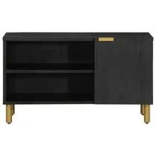 Meuble TV vidaXL, noir, 80 x 33 x 46 cm, bois composite - Noir - Voir 3