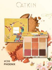 CATKIN 眼影盘 闪亮眼影 哑光和闪片彩妆 哑光珠光 高显色度彩妆盘 眼影 9色 中性色眼影 C06 凤凰 - C06 Phoenix - 查看 2
