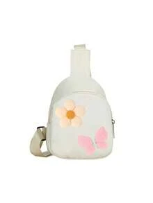 Bolso de pecho con flores y mariposas lindas, mini mochila cruzada para uso diario, versátil como bolso de pecho, bolso cruzado y mini mochila, ideal para llevar artículos esenciales como teléfonos, llaves, carteras, agregando un toque dulce y elegante a los atuendos, adecuado para adolescentes, mujeres, estudiantes, entusiastas de la moda, perfecto para recados diarios, viajes de compras, salidas casuales, viajes escolares - Multicolor - Ver 15