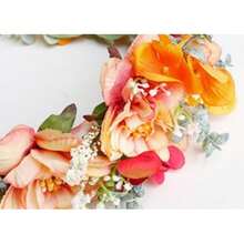 YAZILIND Vibrant Artificial Flower Crown Headband – Handmade Multicolor Floral Wreath With Adjustable Ribbon – Boho Festival, Wedding, Or Party Hair Accessory,11-Colour - 11-colour - View 6