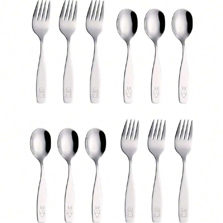 Kids Silverware Children's Safe Flatware Set WF850-S6FS (12FS),37327655 - Morado Violeta - Ver 1