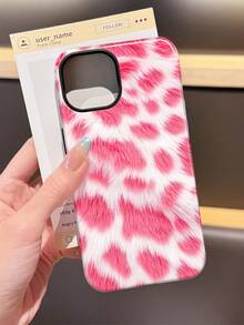 1个亮面双层手机壳，采用甜美酷炫的粉白豹纹图案，兼容三星/11/12/13/14/15/16/17 Pro Max - 彩色 - 查看 1