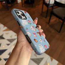 Funda de película estética de café dulce con gato lindo 2 en 1 para iPhone 16 Pro Max 16E 11 15 14 13 12 Pro Max, funda protectora de doble capa a prueba de golpes, regalo de cumpleaños para novias - Colores mixtos - Ver 6