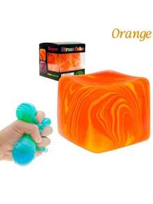 Flowing Pattern Square Stress Balls, Durable TPR Fidget Toys For Adults Kids, Sensory Squeeze Balls For Anxiety Relief, Brightly Colored Relaxation Gifts, Easter Halloween Christmas Party Favors, Office Desk Toys, Fun Holiday Stocking Stuffers, Birthday Gifts For Men Women, Squishy Sensory Play Toys For All Ages. - 橘色 - 查看 13