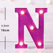 1pc 16cm/6.3in Creative Purple Glowing Letter Lamp, Battery Powered LED Letter Light, Suitable For Bedroom Decor, Wedding Decor, Party Decor, Birthday Decor, Girls Room Desk Decor Lamp, Proposal Decor Letter Light, Home Decor LED Light - Purple - View 17