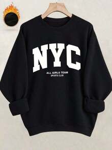 Hoodies For Women2025 Women's Oversized New York City Pattern Sweatshirt - Team Crew Neck Pullover, Soft Casual Sweater, Suitable For Daily Wear And Layering, Machine Washable Autumn Winter Sweater, Suitable For Events And New York Themed Fits, Halloween, Women's Sweater, Women's Autumn Clothing, Women's Halloween Sweater, Halloween Sweater, Ugly Christmas Sweater, Women's Sweatshirt, Hoodie, Women's Christmas Sweater, Women's Ugly Christmas Sweater Soft And BreathableWomen's SweatshirtLoose And Comfortableed Hardy Clothes Tops - 黑色 - 查看 8