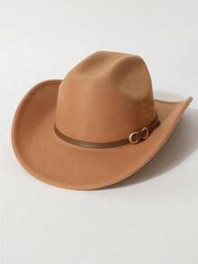 1顶经典高品质羊毛毡牛仔帽，侧面透气孔，适合西部主题活动、音乐节、派对、日常佩戴，时尚百搭。 - 禮帽 - 查看 4