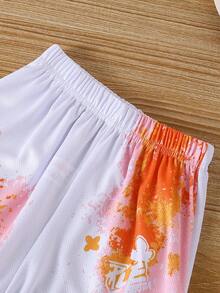 2pcs/Set Kids Short Sleeve T-Shirt Top And Shorts Bottom, Lightweight Summer Casual Everyday Outfit, Suitable For Boys And Girls Aged 4-12, Outdoor, Running, Sports - Multicolor - View 6
