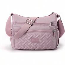 Bolsas de Mujer Impermeables Bolsos Cruzados para Mujer Correas Ajustables de Viaje con Múltiples Bolsillos Lona Bolsa de Hombro Gran Capacidad Bolso de Moda Emparejamiento Diario Bolso - Morado - Ver 1