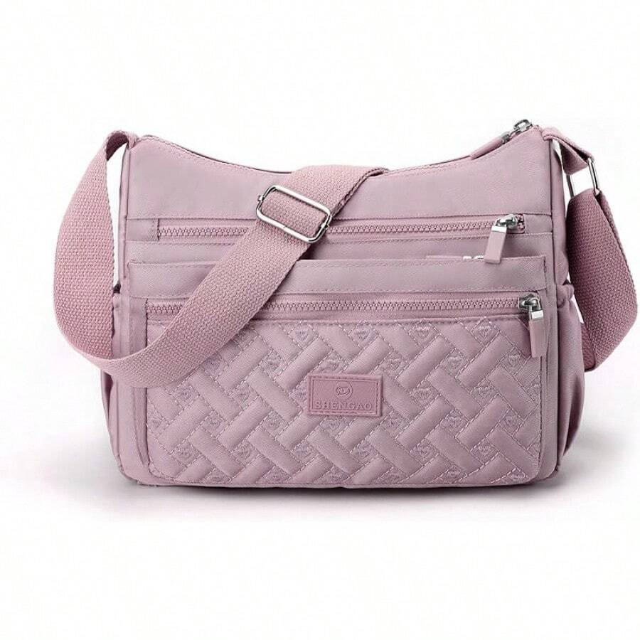 Bolsas de Mujer Impermeables Bolsos Cruzados para Mujer Correas Ajustables de Viaje con Múltiples Bolsillos Lona Bolsa de Hombro Gran Capacidad Bolso de Moda Emparejamiento Diario Bolso - Morado - Ver 1