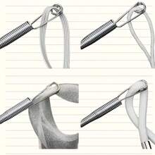 1 pieza Enhebrador de alta eficiencia, fácil y conveniente para enhebrar, adecuado para diversas actividades de costura, herramienta de costura doméstica, herramienta para enhebrar cuerdas, enhebrador de cuerda flexible, cinturón elástico multifuncional, herramienta auxiliar para tejer cuerdas, enhebrador de agujeros de resorte - Multicolor - Ver 14