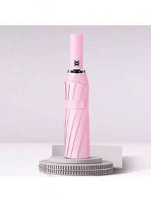 双骨黑胶自动伞，加厚龙骨三折伞，抗紫外线折叠伞