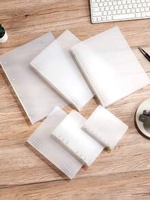 A4/A5/A6/A7 PP Plastic Transparent Frosted Loose Leaf Binder, Plastic Shell 6-Ring Detachable, Durable Loose Leaf Binder Cover, Long-Lasting, Suitable For Office, Home And School Organization - Clear - View 3
