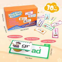 30 Read And Rhyme Flip Books, Word Families Building Book With Words, Early Educational Alphabet Flash Cards, Reading Book & Classroom Teaching - one-size - View 4