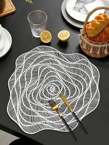 1/4/6pcs Rose Flower Placemats, Wedding Party Dining Table Decor Placemats, Round Vase Mat, Date Night Dinner Placemats, Waterproof Placemats For Valentine's Day, Easter, Thanksgiving, Mother's Day - Multicolor - View 5