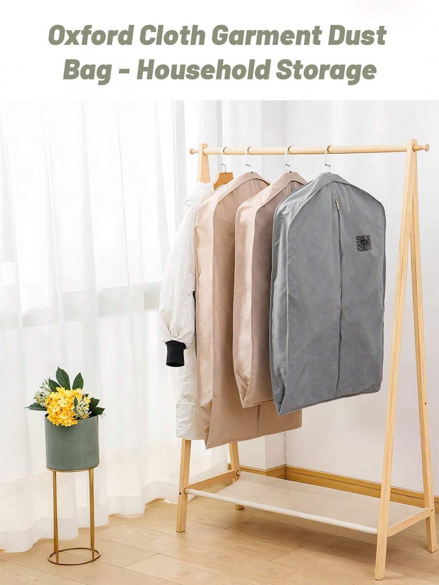 1个衣物防尘袋，拉链式悬挂衣物收纳袋，适用于外套、衬衫、连衣裙、裤子，适合衣柜、包袋、收纳袋、返校用品、防水衣物收纳袋、衣物整理袋、衣物打包袋、旅行必备品、旅行收纳袋 - 彩色 - 查看 1