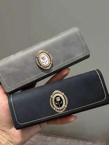 Caja de almacenamiento de gafas de metal con diseño de rosa, estuche de viaje portátil para gafas con estilo retro elegante, incluye 1 paño de microfibra, estuche rígido de PU de varios colores para gafas - Multicolor - Ver 7