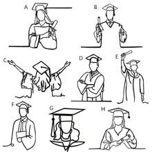 1个/3个黑色亚克力毕业肖像蛋糕装饰插牌，用于庆祝毕业派对DIY蛋糕甜点装饰 - 彩色 - 查看 6