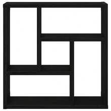 Estante de pared Larryhot de madera ingeniería roble negro 45x16x45 cm, Fácil de montar, elegante y hermoso, y conveniente para almacenar artículos, es una opción ideal para el almacenamiento y la decoración del hogar. - Negro - Ver 4