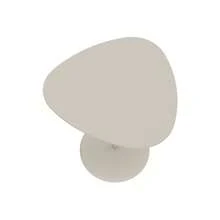 Mesa de Apoio Lateral Oval Orgânica para Sala e Quarto Funcional - Bel Branca - Branco - Visão 3