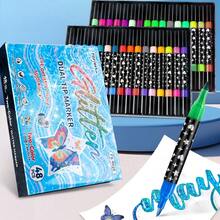 返校季 & 双头双色闪光马克笔，DIY闪光亮片笔，双色单笔，艺术绘画涂鸦笔，多色套装，热门闪光马克笔，双头双色设计，闪光易上色，节日贺卡/DIY手工装饰笔/艺术绘画/办公标记，亮片装饰笔，双色合一，闪光效果，艺术生创意绘画笔套装，多色闪光绘图笔 - 雙頭雙色閃光馬克筆 - 查看 9