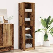 Armoire vidaXL, aspect bois recyclé, 50 x 50 x 200 cm, matériau à base de bois - Tabac - Voir 2