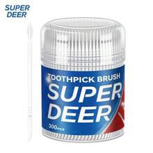 Fawnmum Super Deer 300pcs 2 In 1 Interdental Brush Tooth Pick Disposable Dental Brush Silicone Cleaning Between Teeth For Orthodontics - Blue - View 1