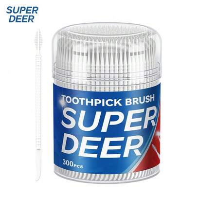 Fawnmum Super Deer 300pcs 2 In 1 Interdental Brush Tooth Pick Disposable Dental Brush Silicone Cleaning Between Teeth For Orthodontics
