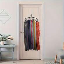 Metal Clip Curved Hanger, Pants Rack With 10 Clips, Can Hold 10 Pairs Of Leggings, Yoga Pants, Underwear, Socks, Hats, Space-Saving Hanger, Rubber Coated Wardrobe Storage, Dormitory And Bedroom Wardrobe Storage Hanger - Black - View 4