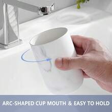 Marble Toothbrush Holders - 2 Ceramic Toothbrush Holders For Bathrooms Toothbrush Toothpaste Holders Set, White Bathroom Tumbler Cups Reusable Toothbrush Mouthwash Cup, Bathroom Counter Organizer.,2pcs,WhiteMarble - 白色大理石 - 查看 5